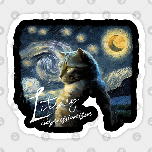 Impressionism Cat Sticker by ArtRoute02